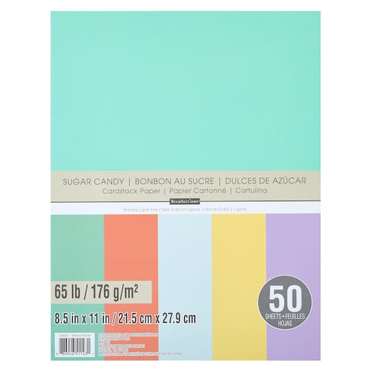 12 Packs: 50ct. (600 total) Sugar Candy 8.5" x 11" Cardstock Paper by Recollections™